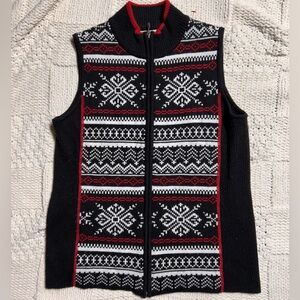 Christopher & Banks Fair Isle Winter Zip Vest